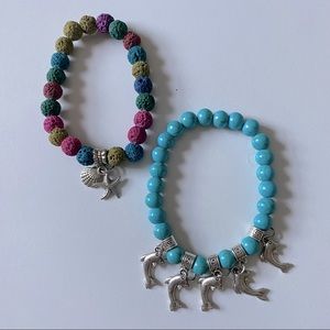 NEW set of 2 stretchy tropical bracelets